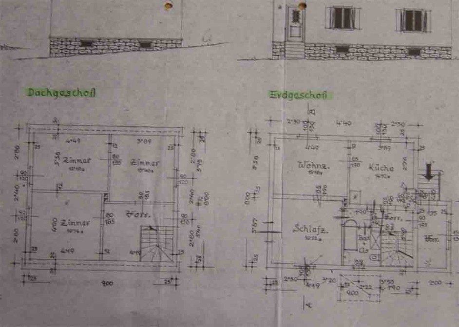 Grundriss Erd- u. Dachgeschoss